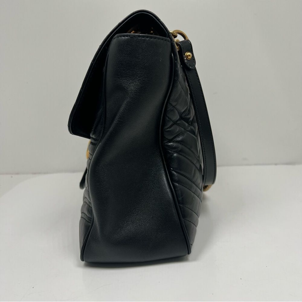 GUCCI Large Marmont Matelasse Shoulder Bag Black 498090 - Picture 2 of 16